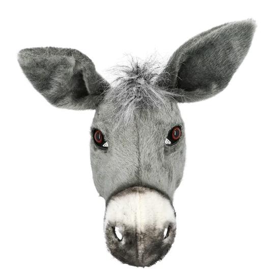 Máscara de Peluche de Burro para Adultos