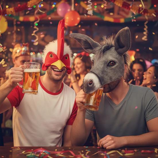 Máscara de Peluche de Burro para Adultos