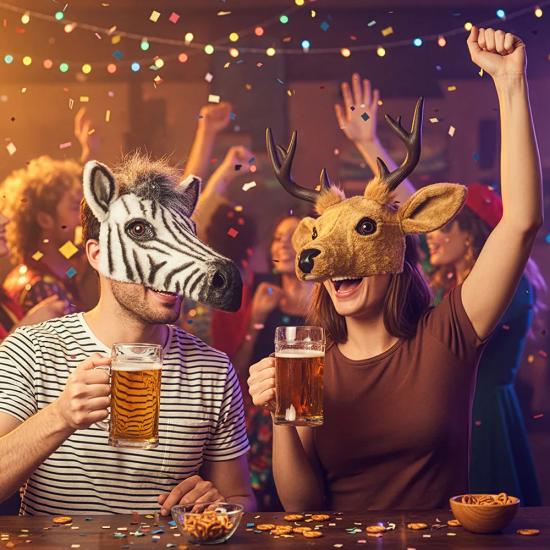 Máscara de Peluche de Ciervo para Adultos