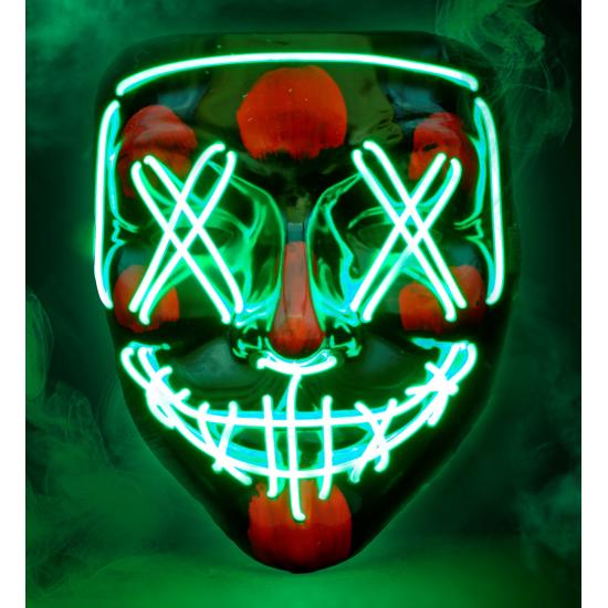 Máscara LED aterradora, cara brillante, psicópata, demonio, Halloween Máscara LED aterradora, cara brillante, psicópata, demonio, Halloween