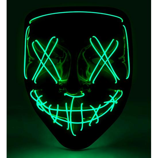 Máscara LED aterradora, cara brillante, psicópata, demonio, Halloween Máscara LED aterradora, cara brillante, psicópata, demonio, Halloween