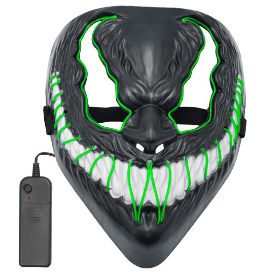 Máscara LED monstruo, cara brillante, mueca de miedo, demonio, Halloween Máscara LED monstruo, cara brillante, mueca de miedo, demonio, Halloween