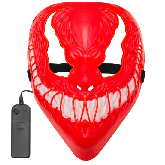 Máscara LED monstruo, cara brillante, mueca de miedo, demonio, Halloween Máscara LED monstruo, cara brillante, mueca de miedo, demonio, Halloween