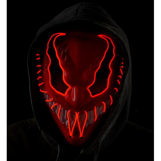 Máscara LED monstruo, cara brillante, mueca de miedo, demonio, Halloween Máscara LED monstruo, cara brillante, mueca de miedo, demonio, Halloween