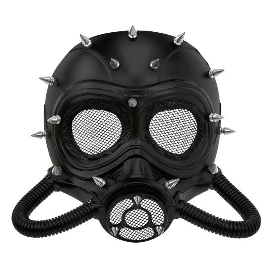 Máscara Steampunk Negra con Pinchos – Disfraz Gótico, Fetish o Postapocalíptico