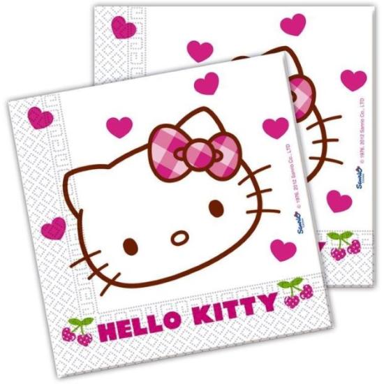 PACK 20 SERVILLETAS HELLO KITTY HEARTS