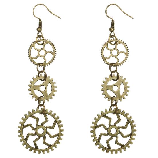 Par Pendientes Rueda Steampunk