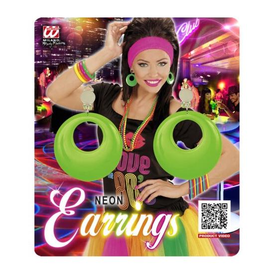Par de Pendientes Verde Neón