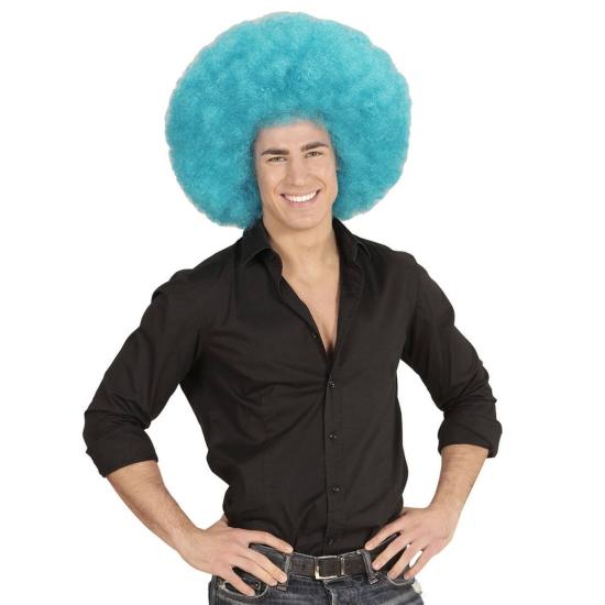 Peluca Afro Sobredimensionada color Azul .