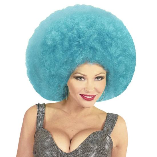 Peluca Afro Sobredimensionada color Azul .