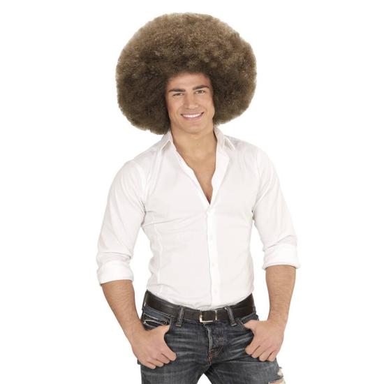Peluca Afro Sobredimensionada Castaña