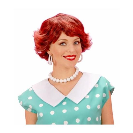 Peluca de los años 50 Pelirroja corta