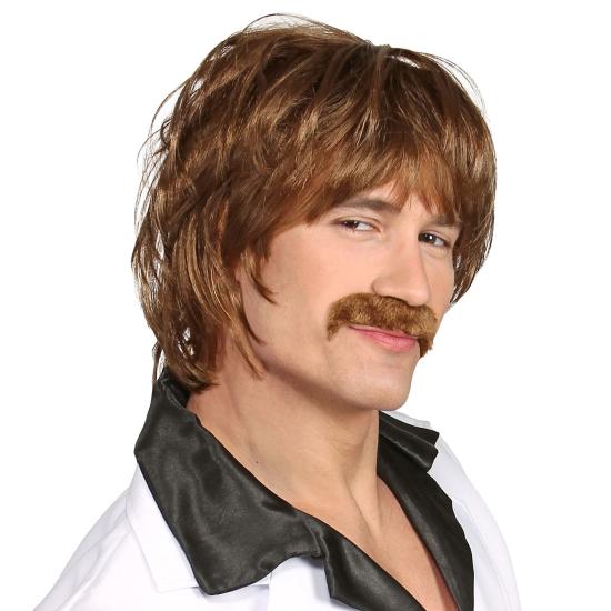 Peluca años 60 con bigote – Estilo retro para disfraces originales | Widmann