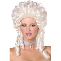 Peluca barroca color plata para mujer