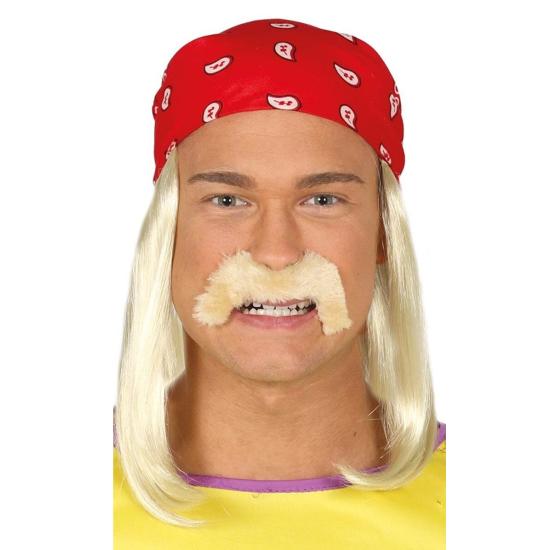 Peluca con pañuelo y bigote Hulk Hogan Luchador