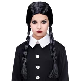 Peluca de Miércoles Addams infantil