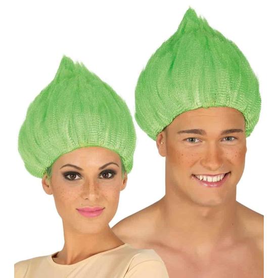Peluca de troll Verde.