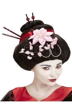 Peluca disfraces Geisha lujo.