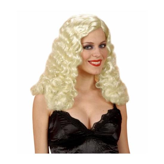 Peluca disfraz larga rubia ondulada