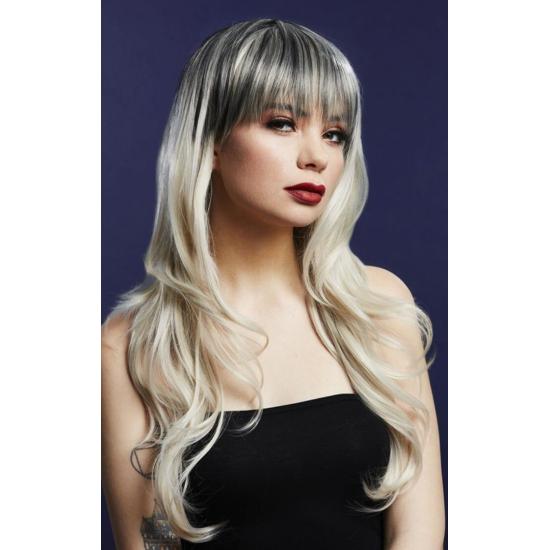 Peluca Fever Sienna, mezcla auténtica, Rubio, Raíces oscuras,