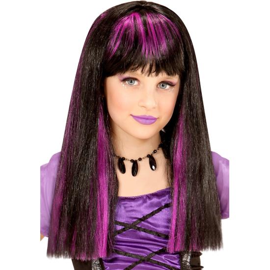 Peluca Halloween Violeta Niña