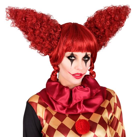 Peluca Killer Clown, roja, vintage, accesorio payaso de terror, disfraz Halloween