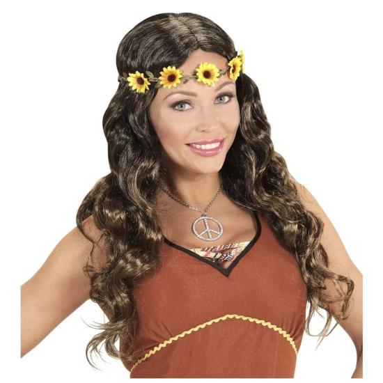 Peluca de Medieval o Hippie Castaña