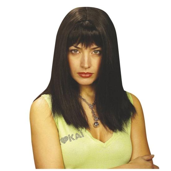 Peluca morena larga diva  .