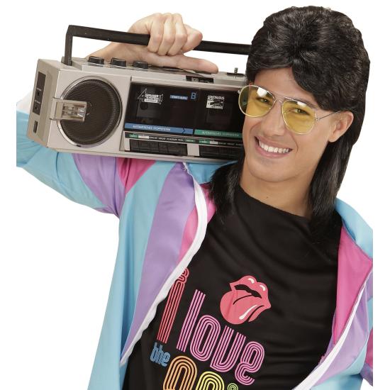 Peluca Mullet Años 80 con Gafas de sol