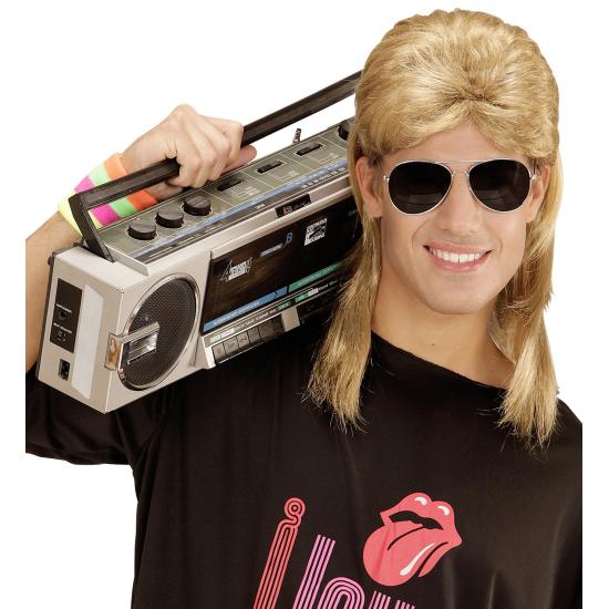 Peluca Mullet Años 80 con Gafas de sol