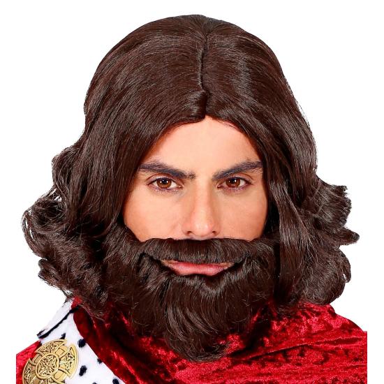 Peluca Rey Medieval con Barba. Peluca Rey Medieval con Barba.