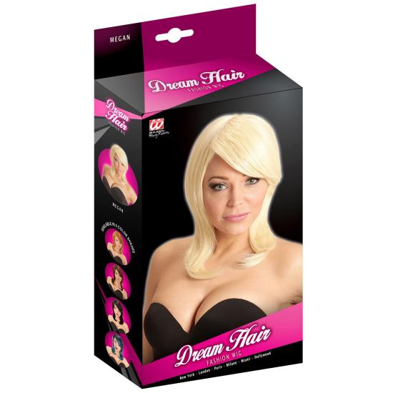 Peluca Rubia de Media Melena con Flequillo Premium