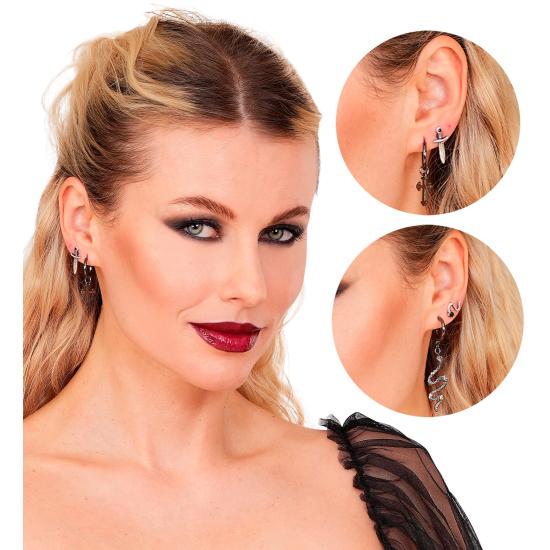 Pendientes Surtidos 6 Modelos – Calaveras, Cruces, Serpientes y Dagas