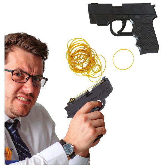 Pistola Lanzagomas Elásticas Negra 17 cm