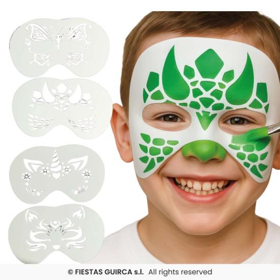 Plantillas de Maquillaje (5x13.5cm) – Set de Stencils para Pintura Facial y Corporal