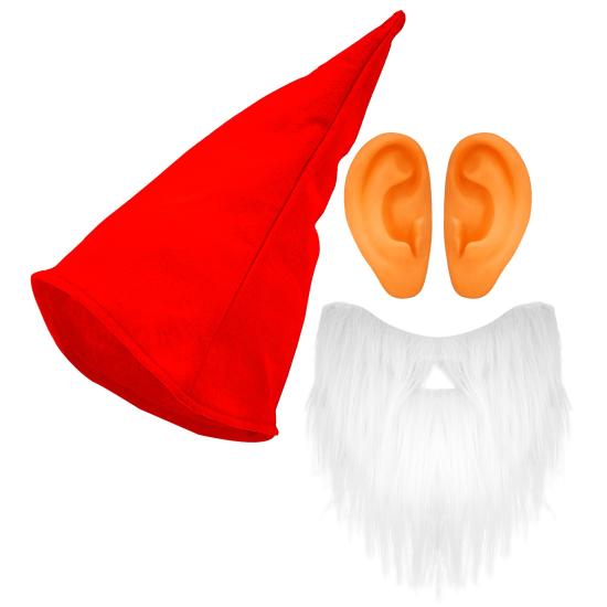Set Gorro, Barba y Orejas para Enanos  Adulto Set Gorro, Barba y Orejas para Enanos  Adulto