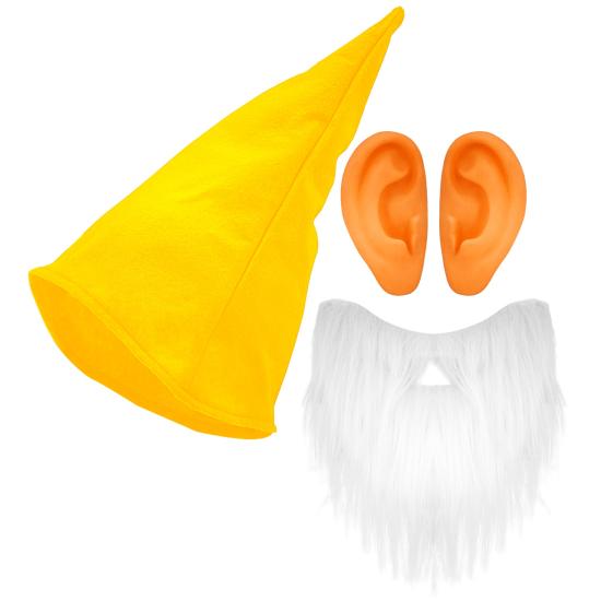 Set Gorro, Barba y Orejas para Enanos  Adulto Set Gorro, Barba y Orejas para Enanos  Adulto