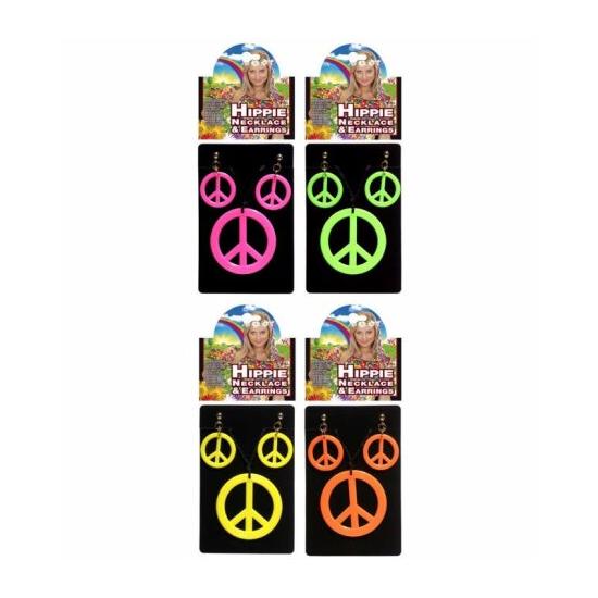 Set Hippie Colgante y Pendientes Fluorescentes Set Hippie Colgante y Pendientes Fluorescentes