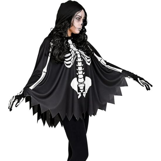 SKELETON – Poncho con Capucha y Estampado de Huesos SKELETON – Poncho con Capucha y Estampado de Huesos