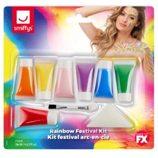Set 7 colores Make-Up FX, Arcoíris con accesorios Set 7 colores Make-Up FX, Arcoíris con accesorios