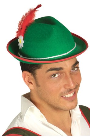 Sombrero de Tirolés con Pluma Oktoberfest