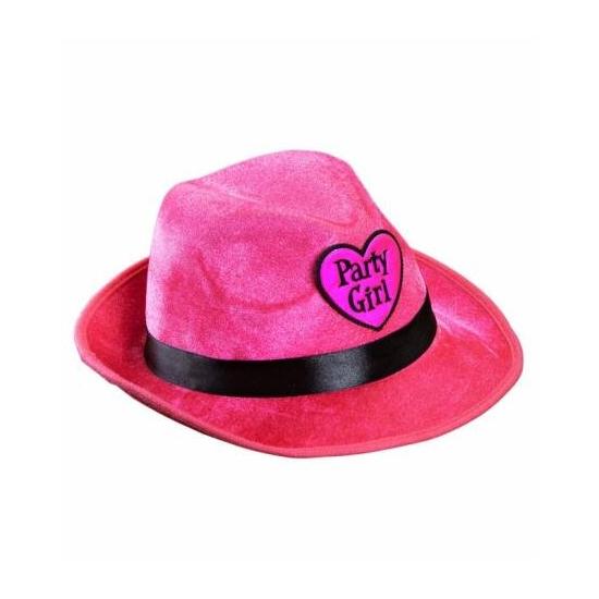 Sombrero Rosa Terciopelo Fiesta Chicas.