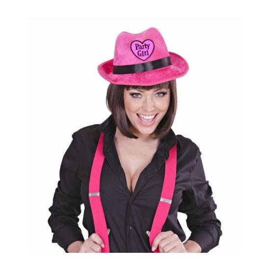 Sombrero Rosa Terciopelo Fiesta Chicas.