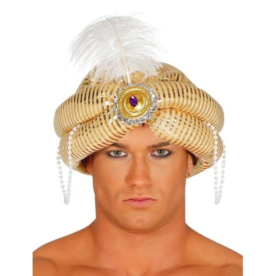 Sombrero Turbante Árabe con adornos Oro adulto Sombrero Turbante Árabe con adornos Oro adulto