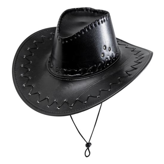 Sombrero Vaquero Simil piel de color Negro Sombrero Vaquero Simil piel de color Negro