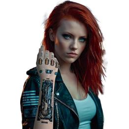 Tatuaje Futurista para Brazo (14×30 cm) – Tatuaje Temporal de Efecto Biónico