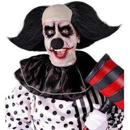 Tocado de Payaso Siniestro con Pelo Negro