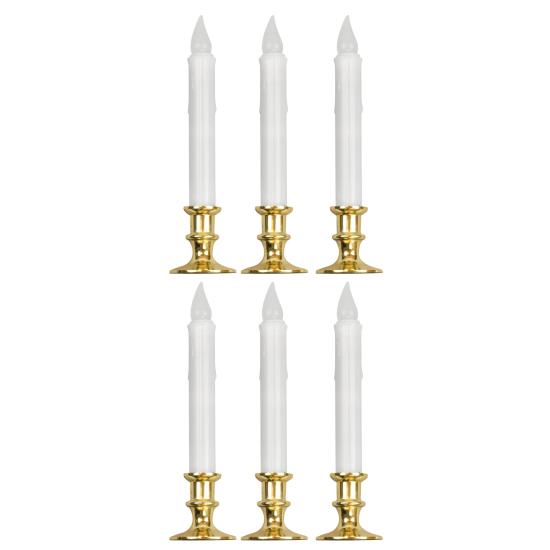 Velas LED parpadeantes con temporizador, 6 unidades, 23 cm, decoración para Halloween