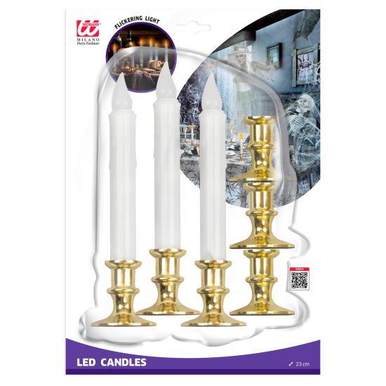 Velas LED parpadeantes con temporizador, 6 unidades, 23 cm, decoración para Halloween